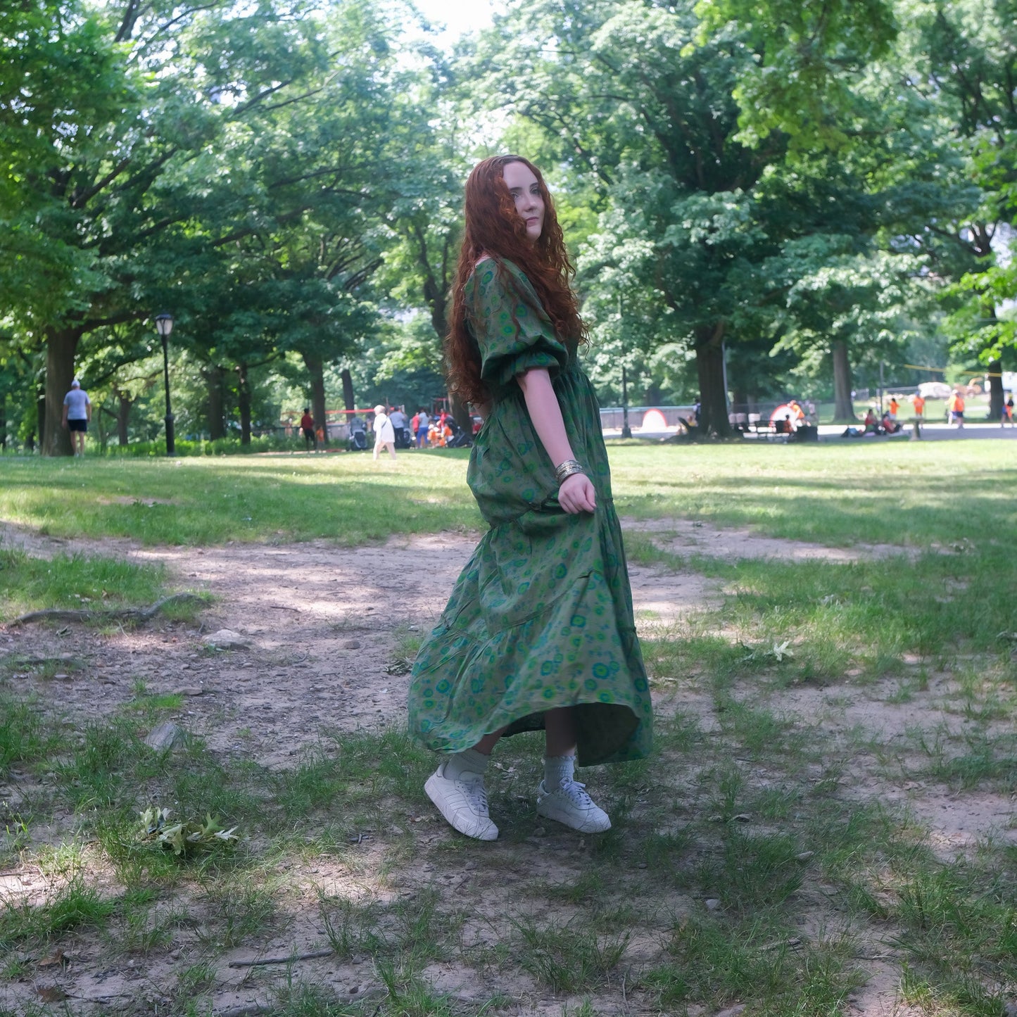 Boho Blossom Block Print Flowy Dress