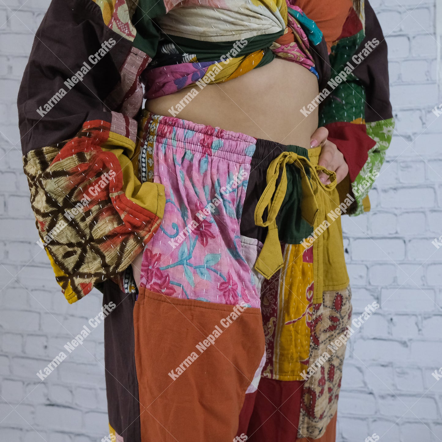 Kantha Patchwork Palazzo Pant Set