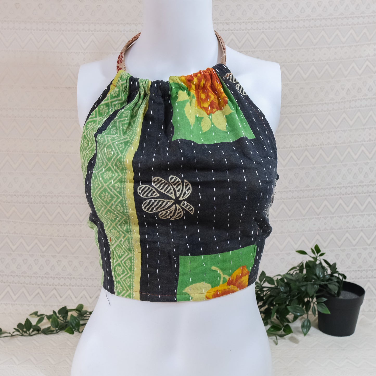 Kantha Reversible Halter Top