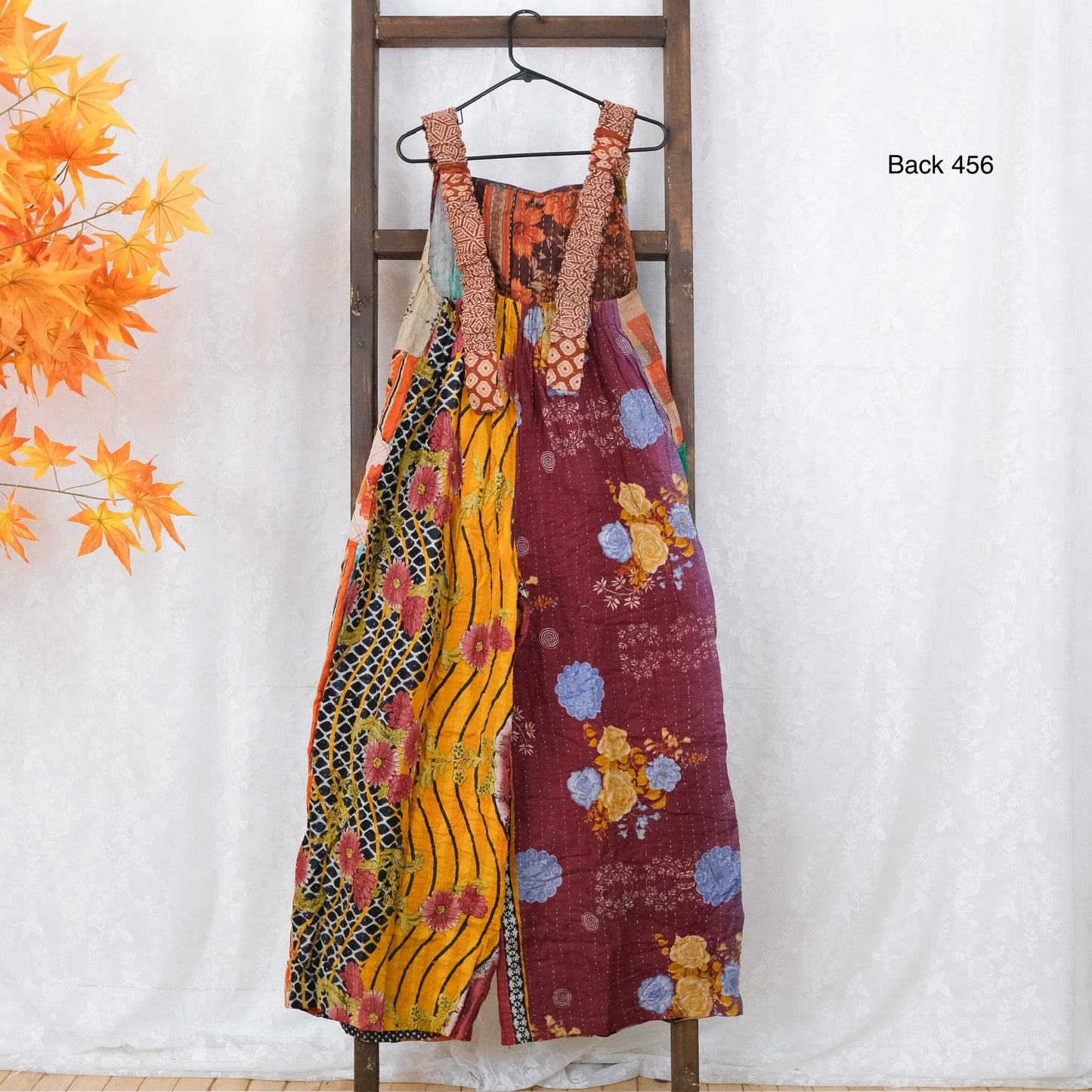 Kantha Wide Leg Palazzo Jumpsuit with Pockets