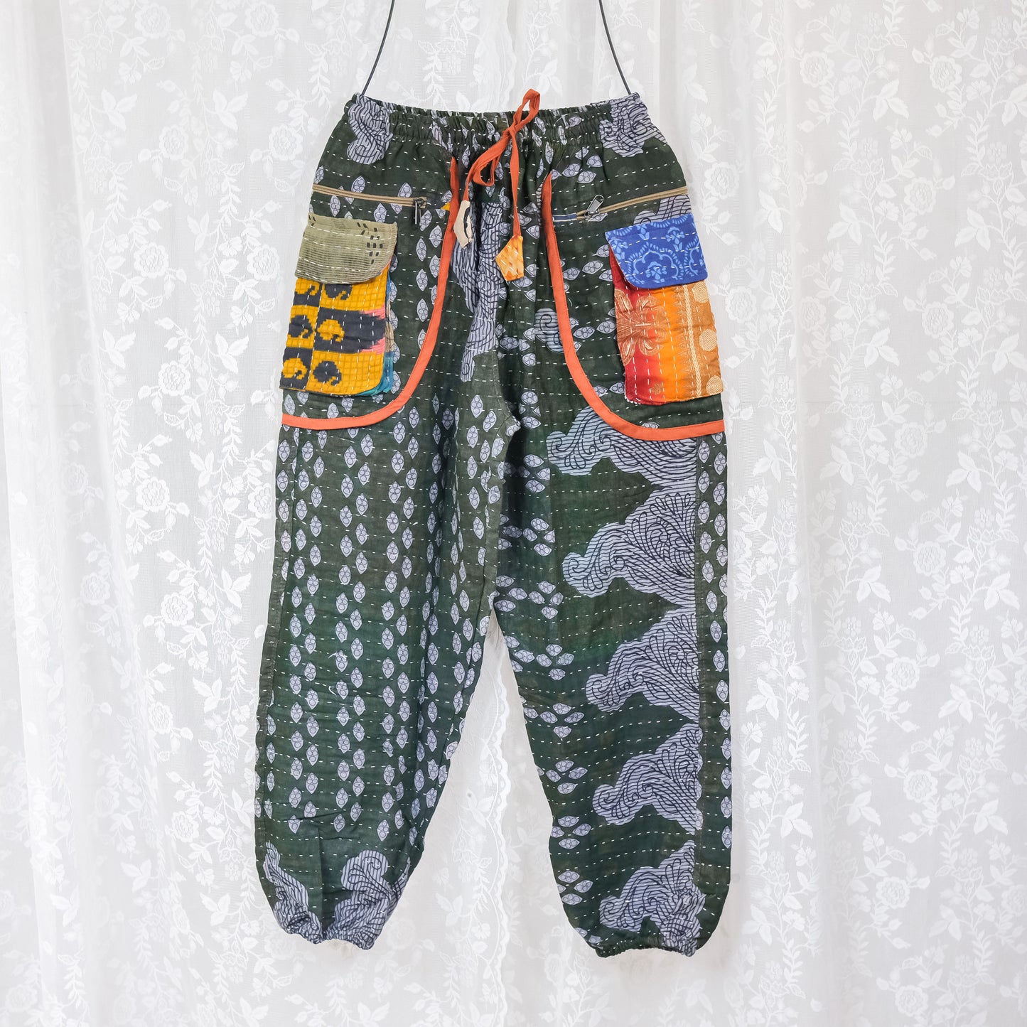 One of a Kind Kantha Baggy Joggers