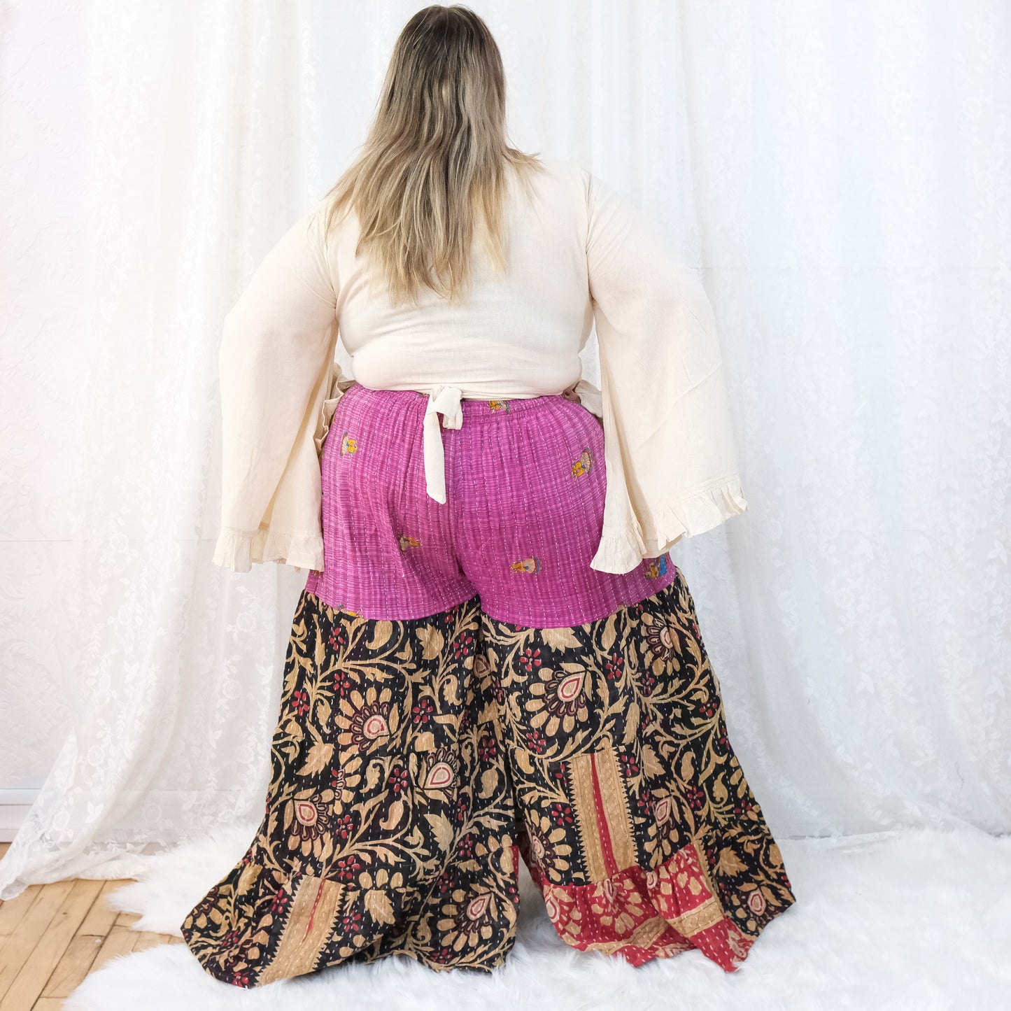 Kantha Reversible One of a Kind  Wide Leg Pants