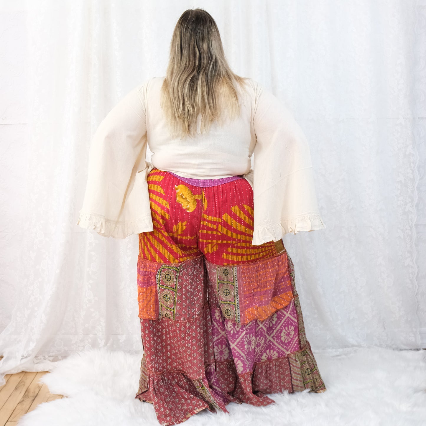 Kantha Reversible One of a Kind  Wide Leg Pants