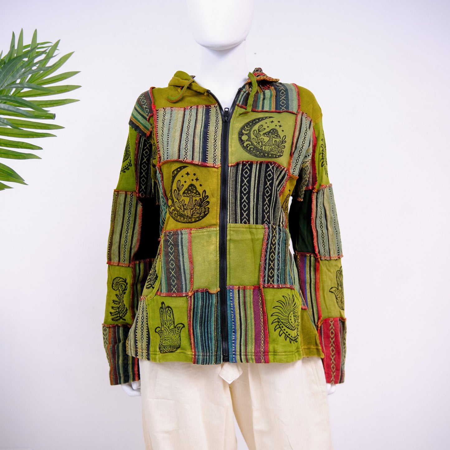 Patchwork Block Print Unisex Jacket