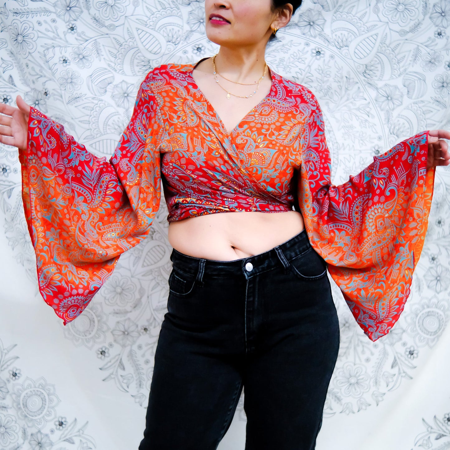 Paisley Boho Wrap Top (Pack of 4)