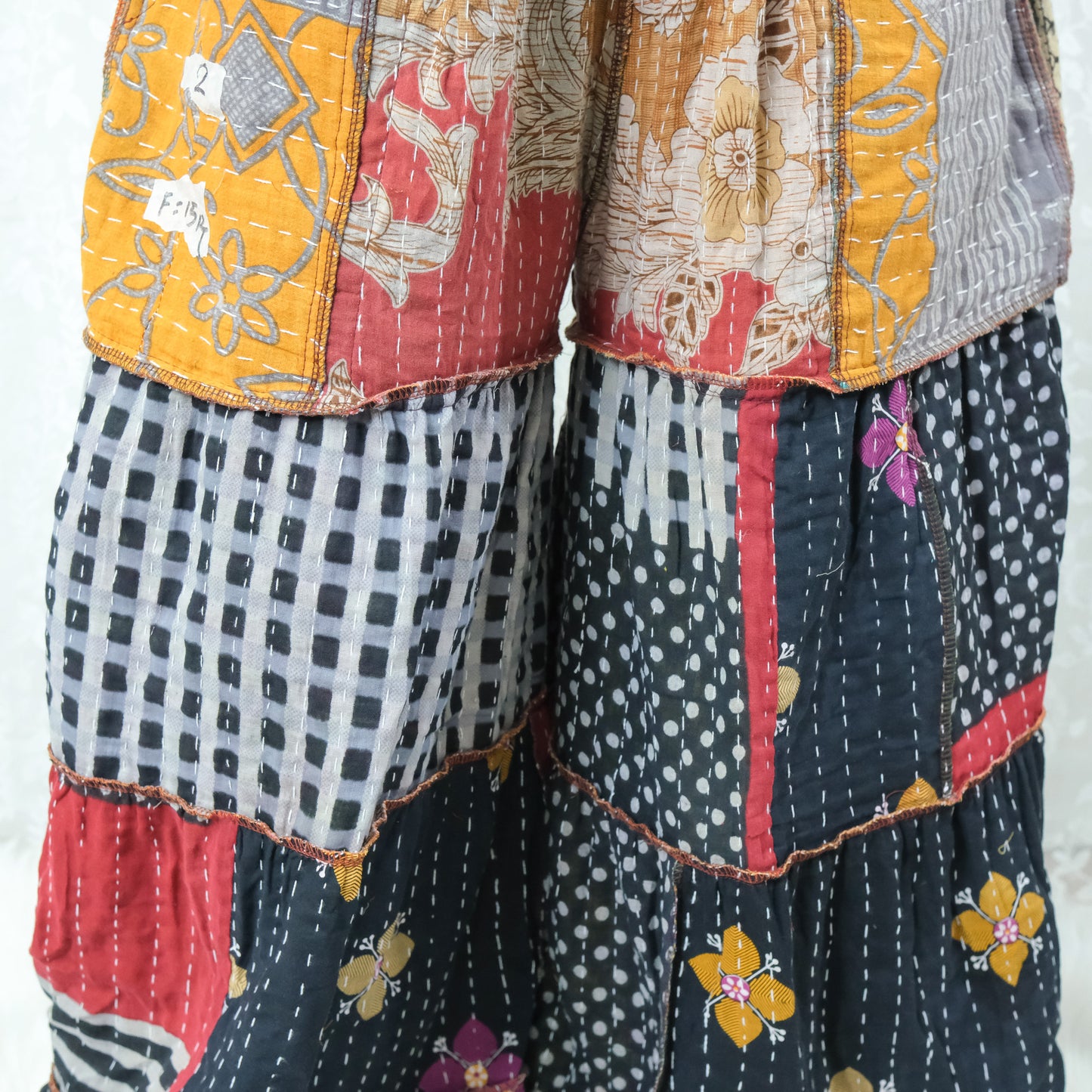 Kantha Reversible One of a Kind  Wide Leg Pants