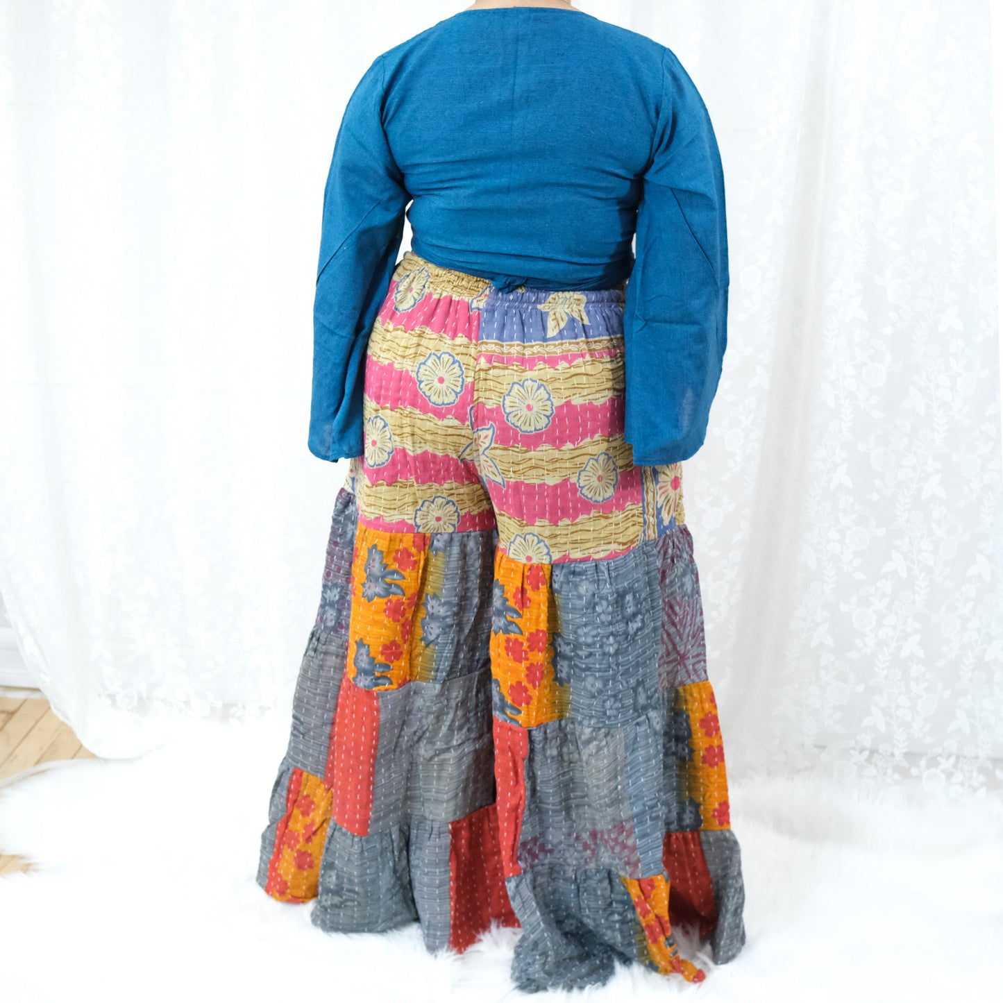 Kantha Reversible One of a Kind  Wide Leg Pants