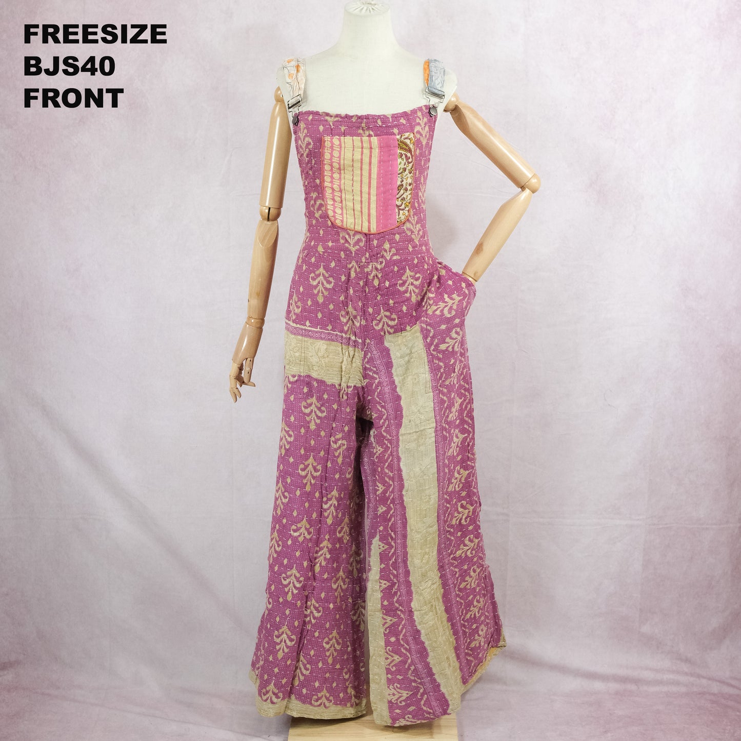 Kantha one of A Kind Boho Bell Bottom Jumpsuit