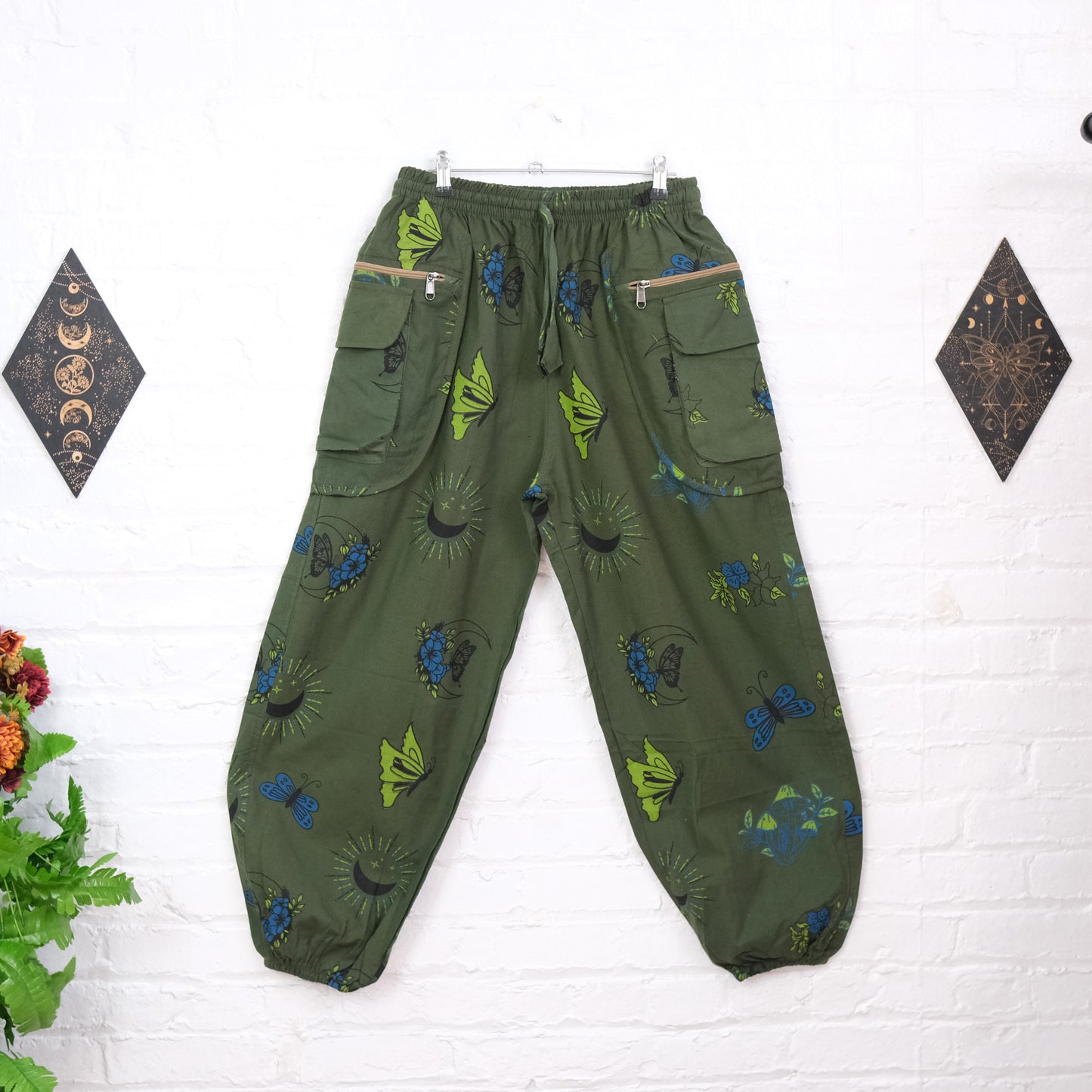 Whimsy Goth Inspired Boho Hippie Unisex Baggy Pants