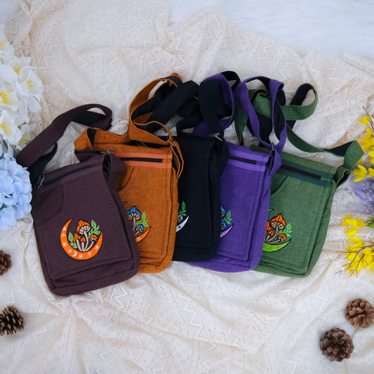 Mushroom Celestial Cotton Side Bag