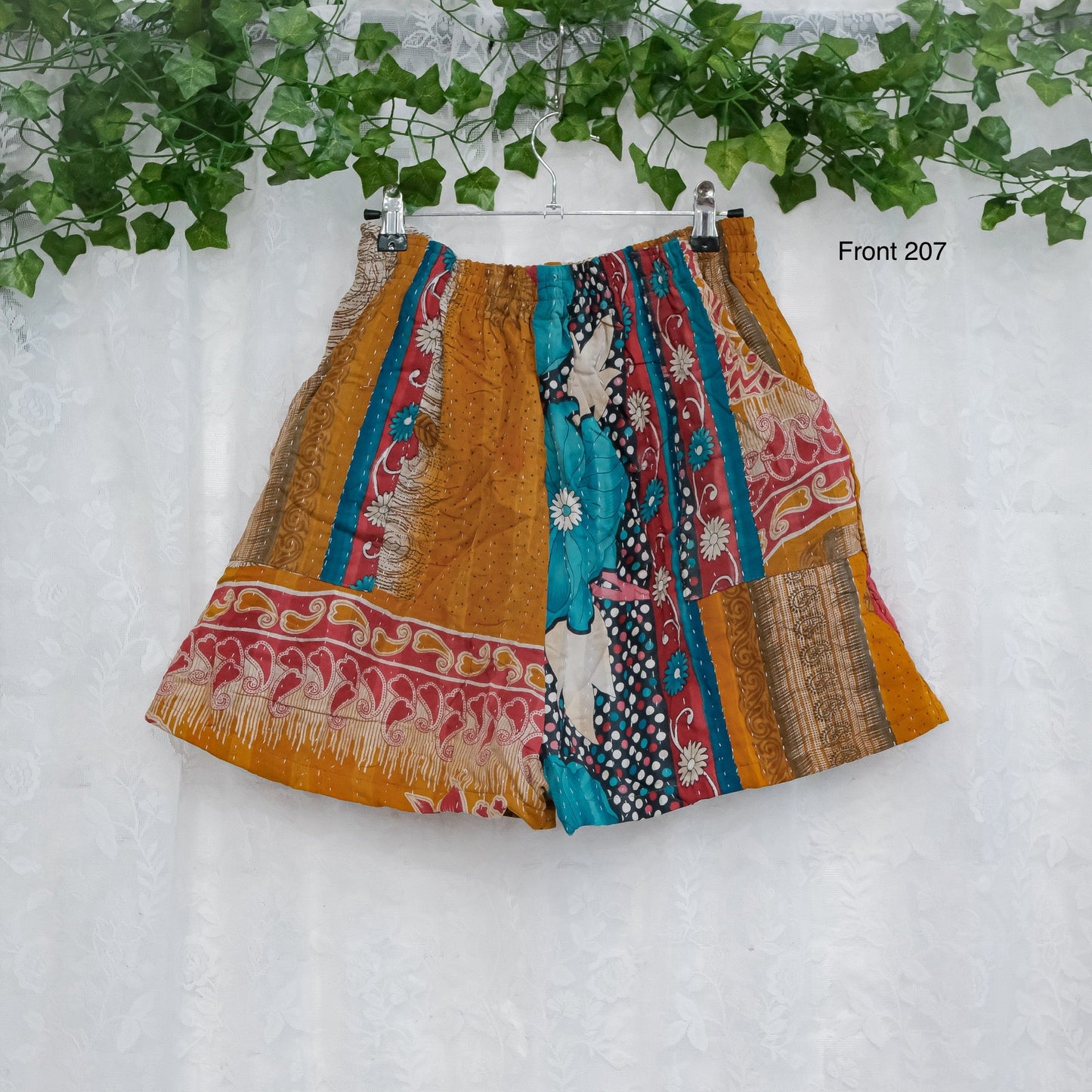 Bohemian Kantha Cotton Shorts