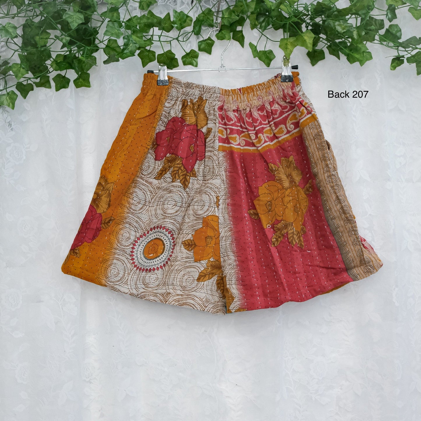 Bohemian Kantha Cotton Shorts