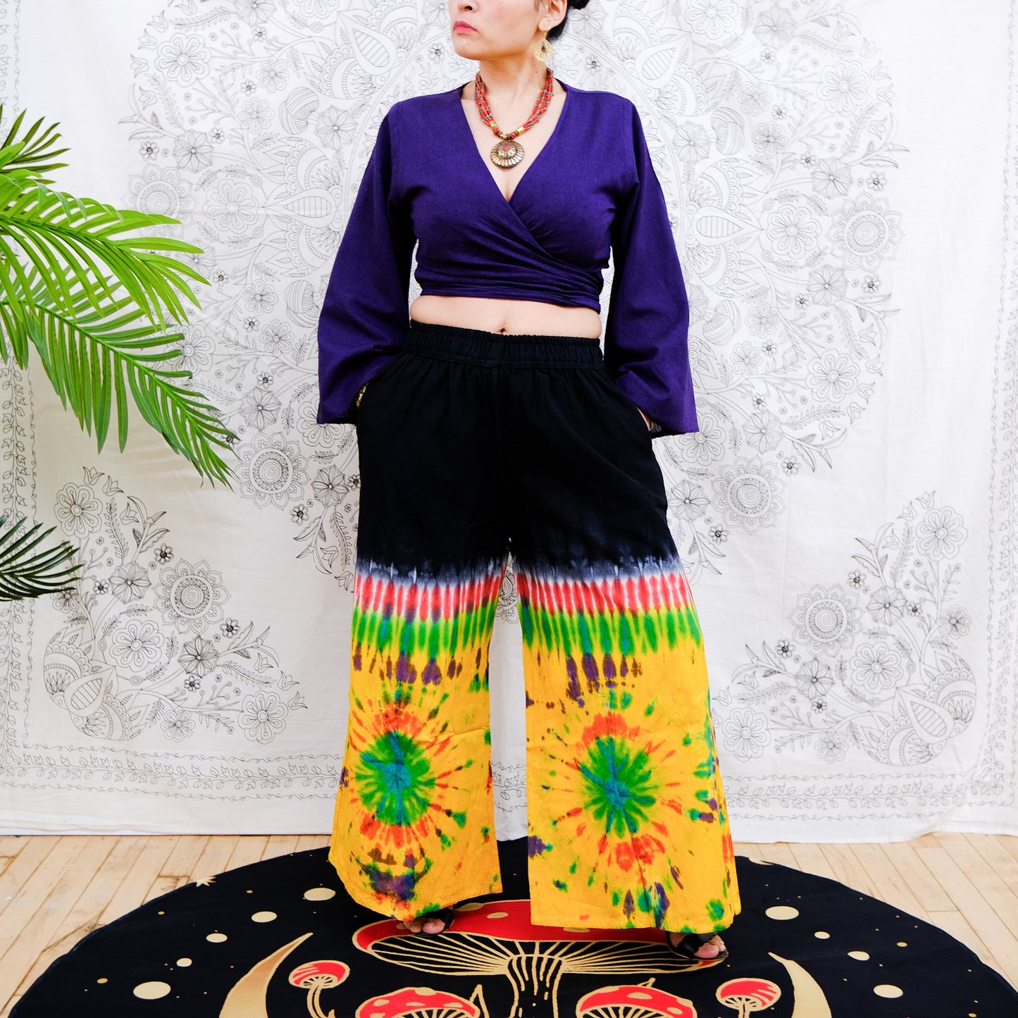 Tie Dye Cotton Palazzo Pants