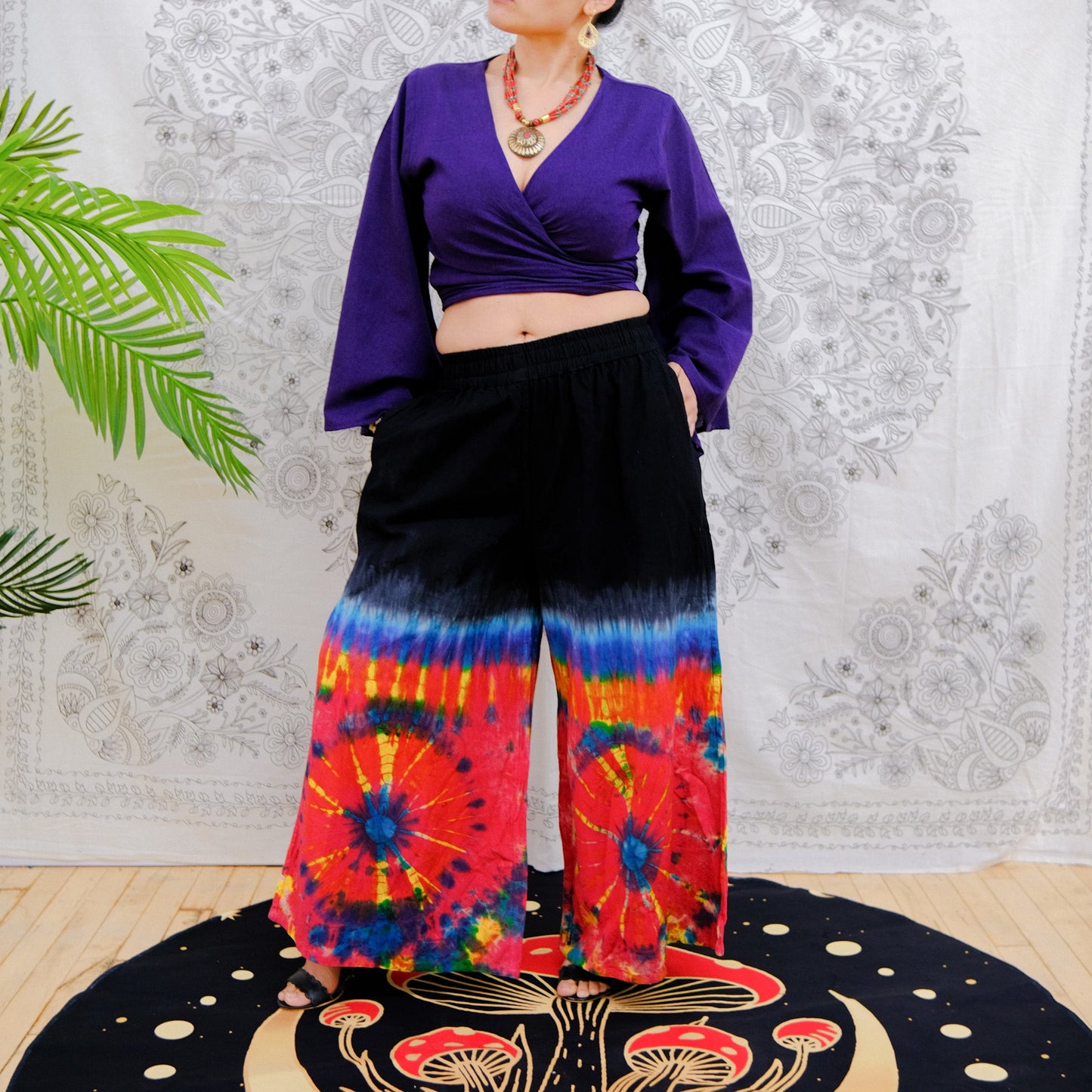 Tie Dye Cotton Palazzo Pants