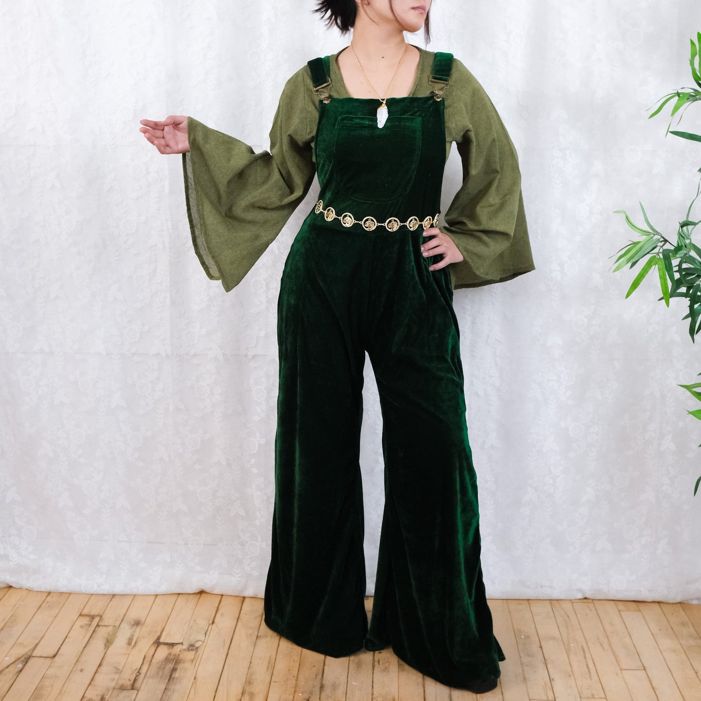 Whimsy Velvet Wide Leg Jumpsuit