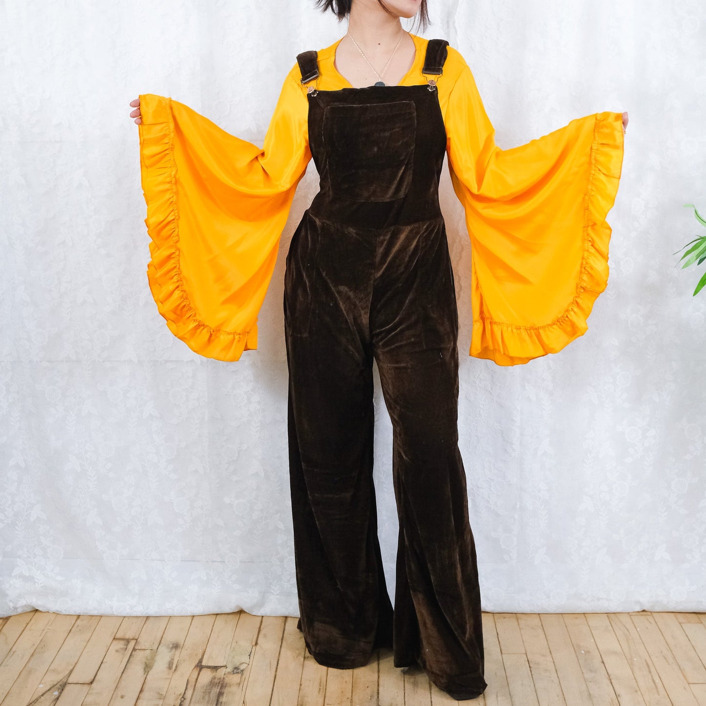 Whimsy Velvet Wide Leg Jumpsuit