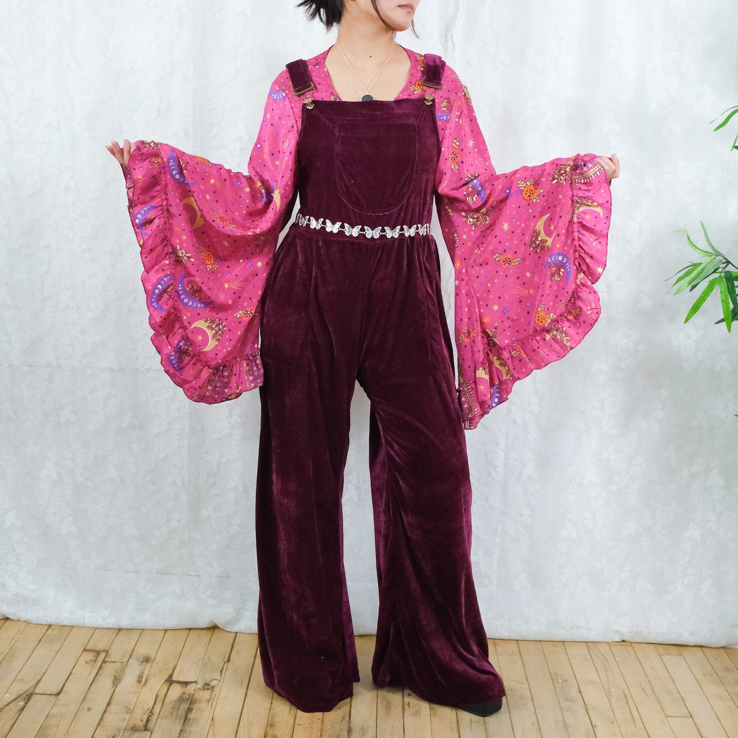 Whimsy Velvet Wide Leg Jumpsuit