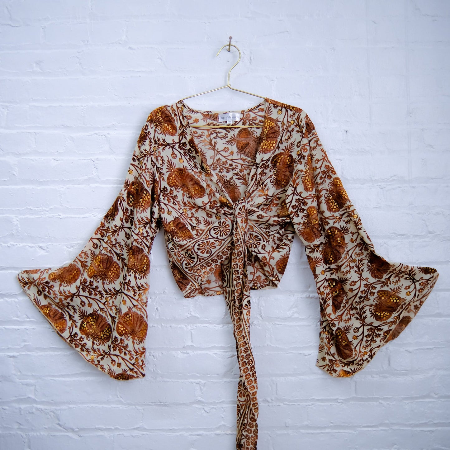 Boho Three Way Bell Sleeve Tie Top