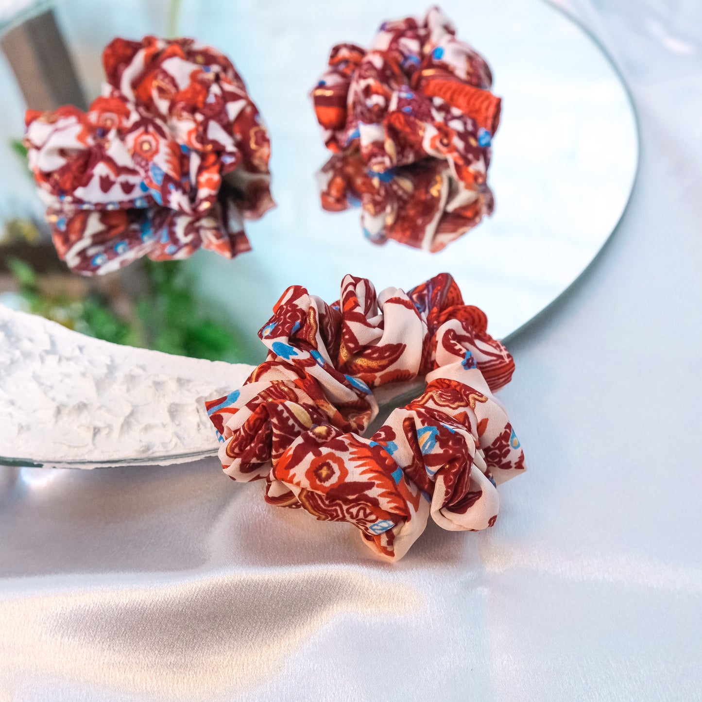 Boho Floral Stretchy Scrunchies (Pak of 5)