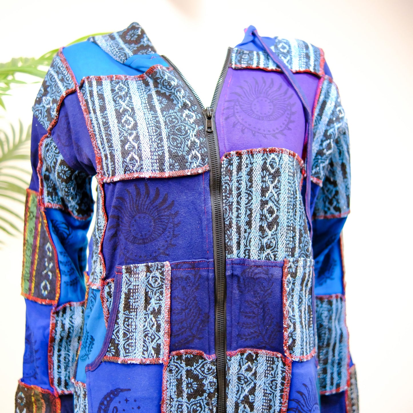 Bohemian Style Patchwork Hooded Long Jacket