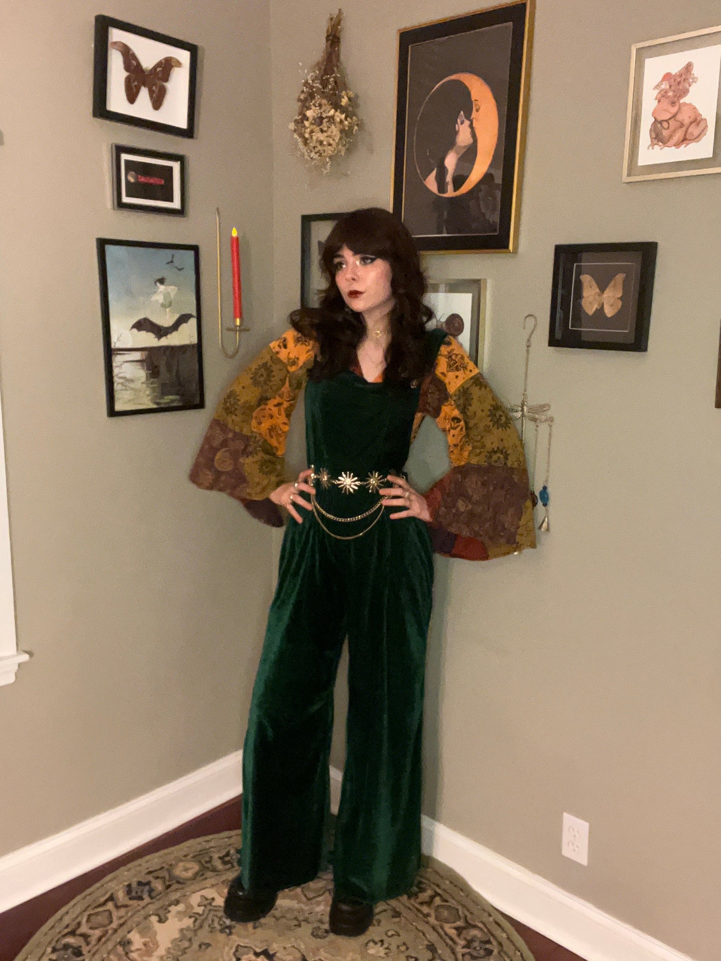 Whimsy Velvet Wide Leg Jumpsuit