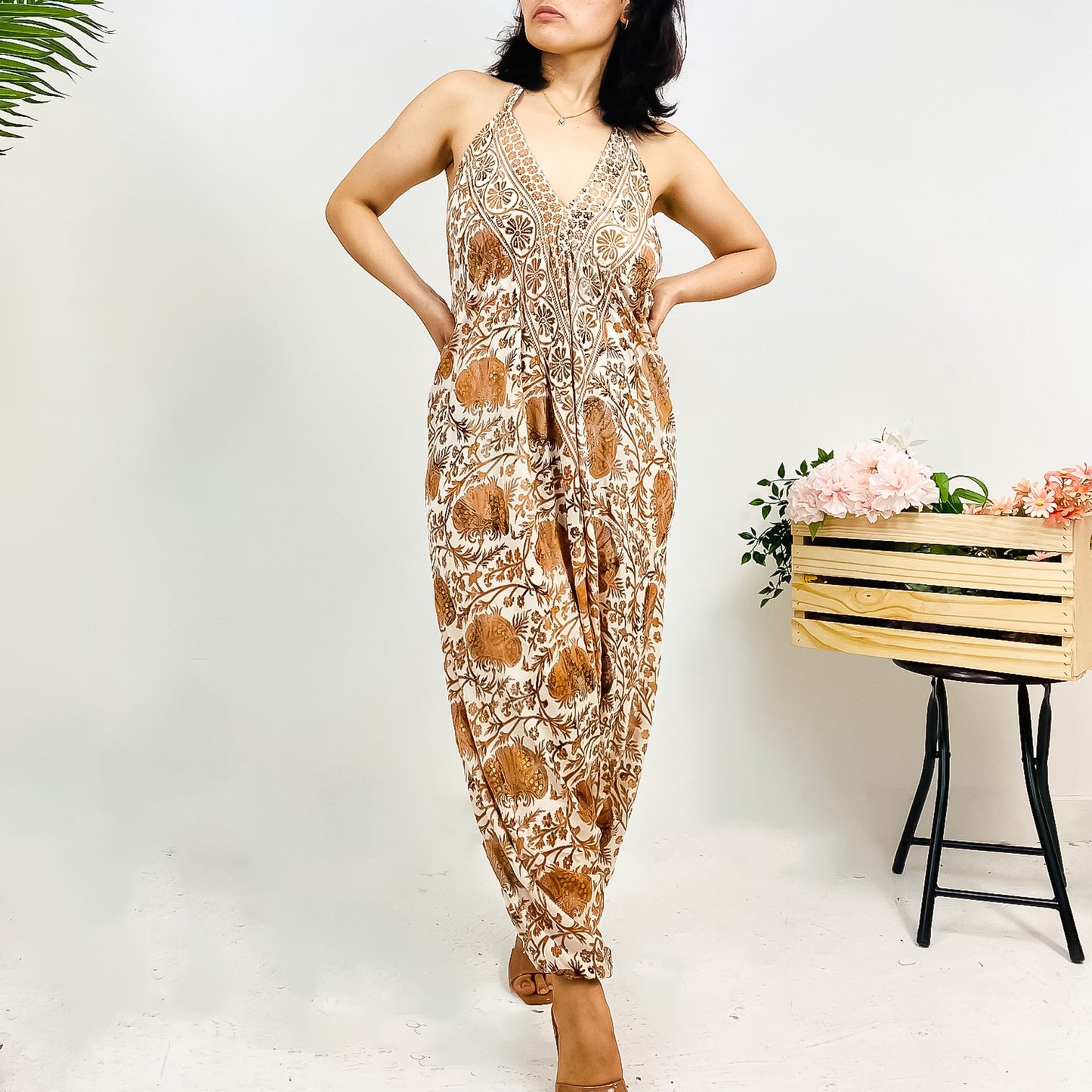 Silk Backless Summer Jumpsuit