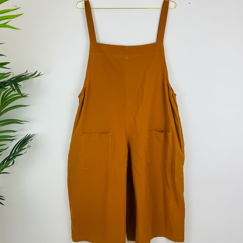 Solid Color Cotton Summer Overalls