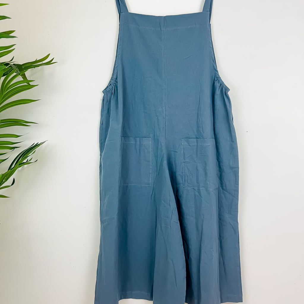 Solid Color Cotton Summer Overalls