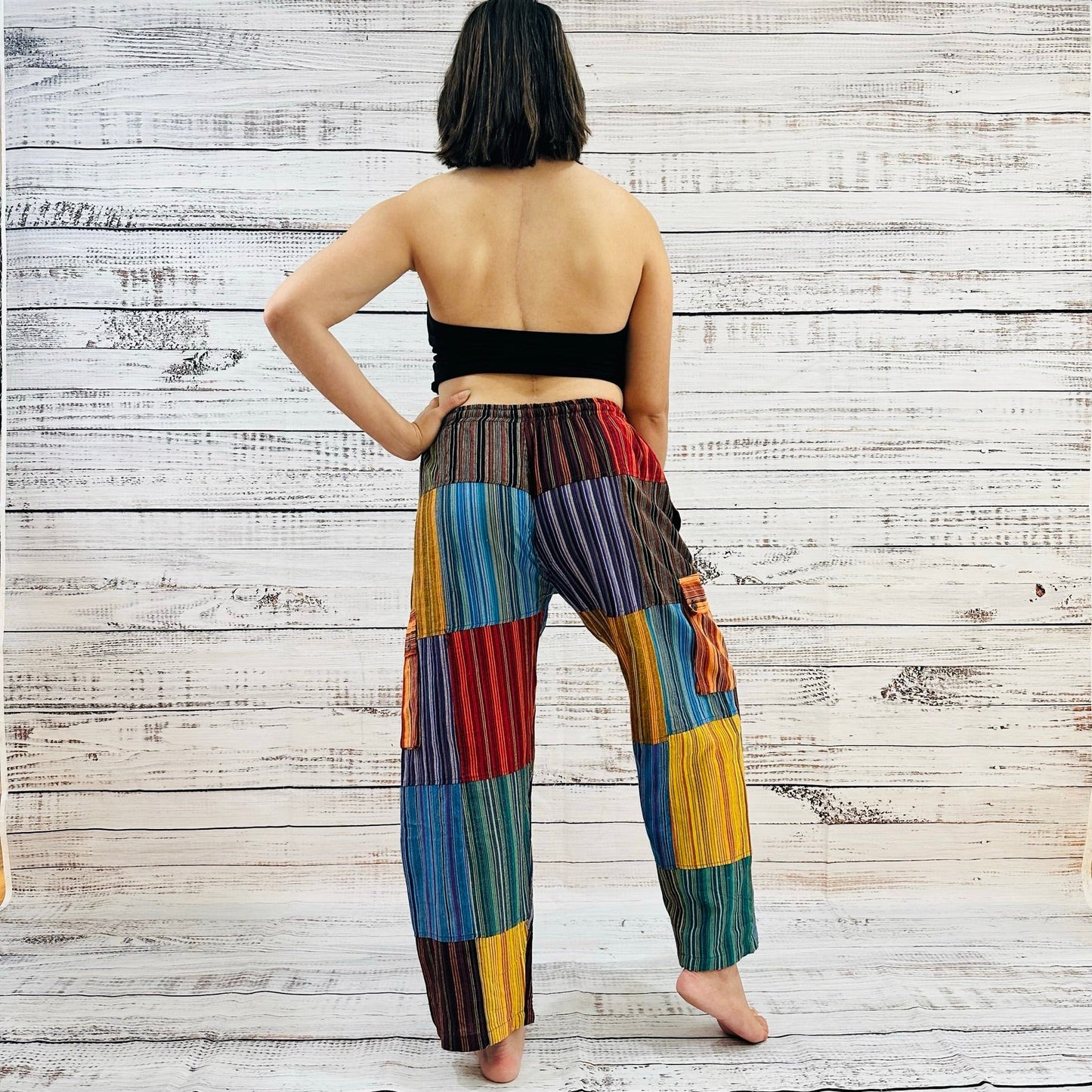 Unisex Patchwork Multi Pocket Palazzo Pants