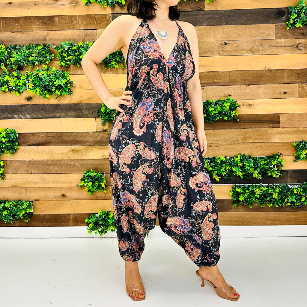 Silk Backless Summer Jumpsuit