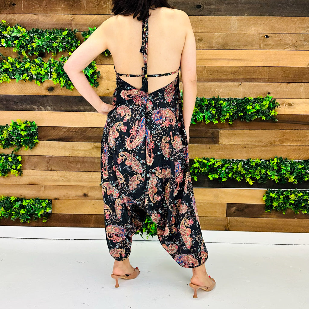 Silk Backless Summer Jumpsuit