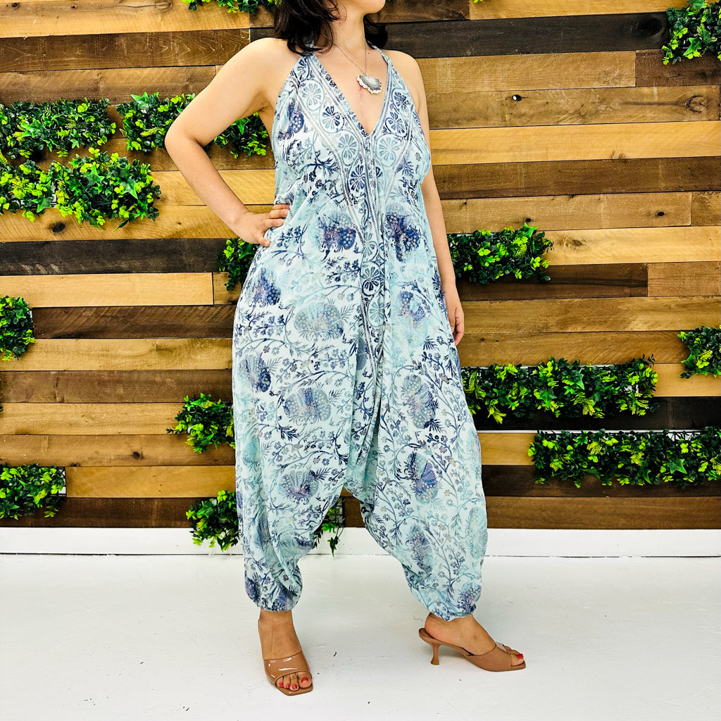 Silk Backless Summer Jumpsuit