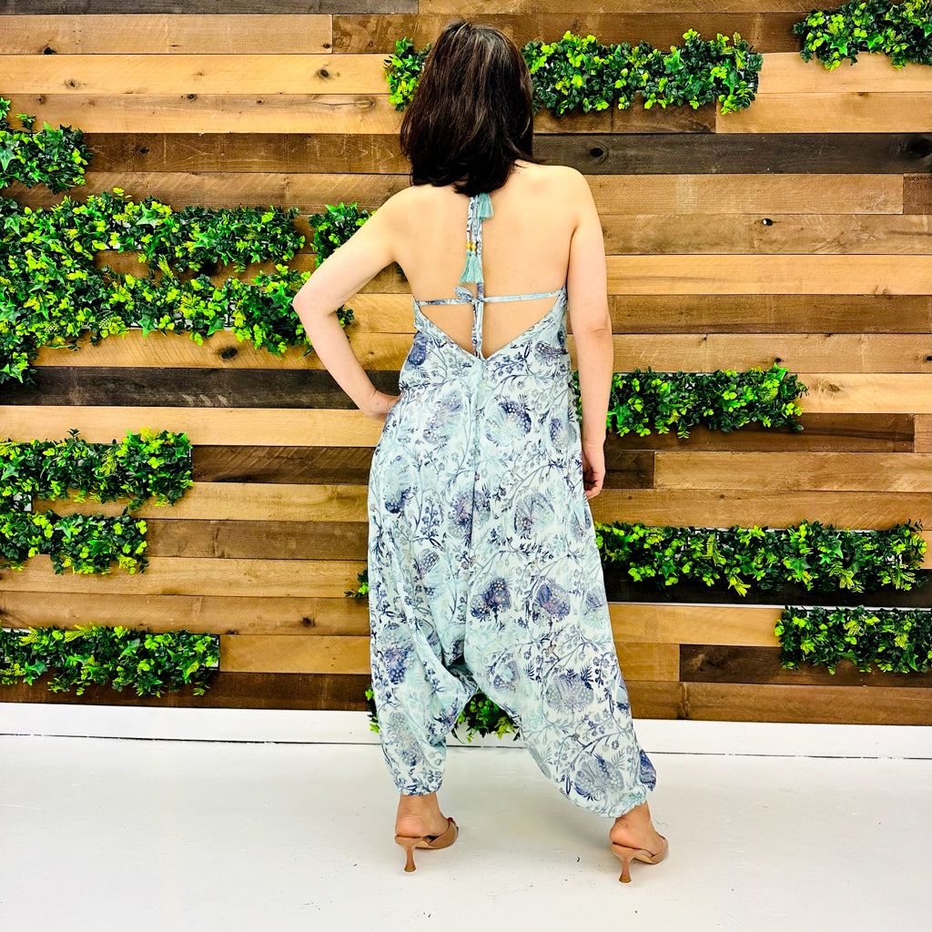 Silk Backless Summer Jumpsuit