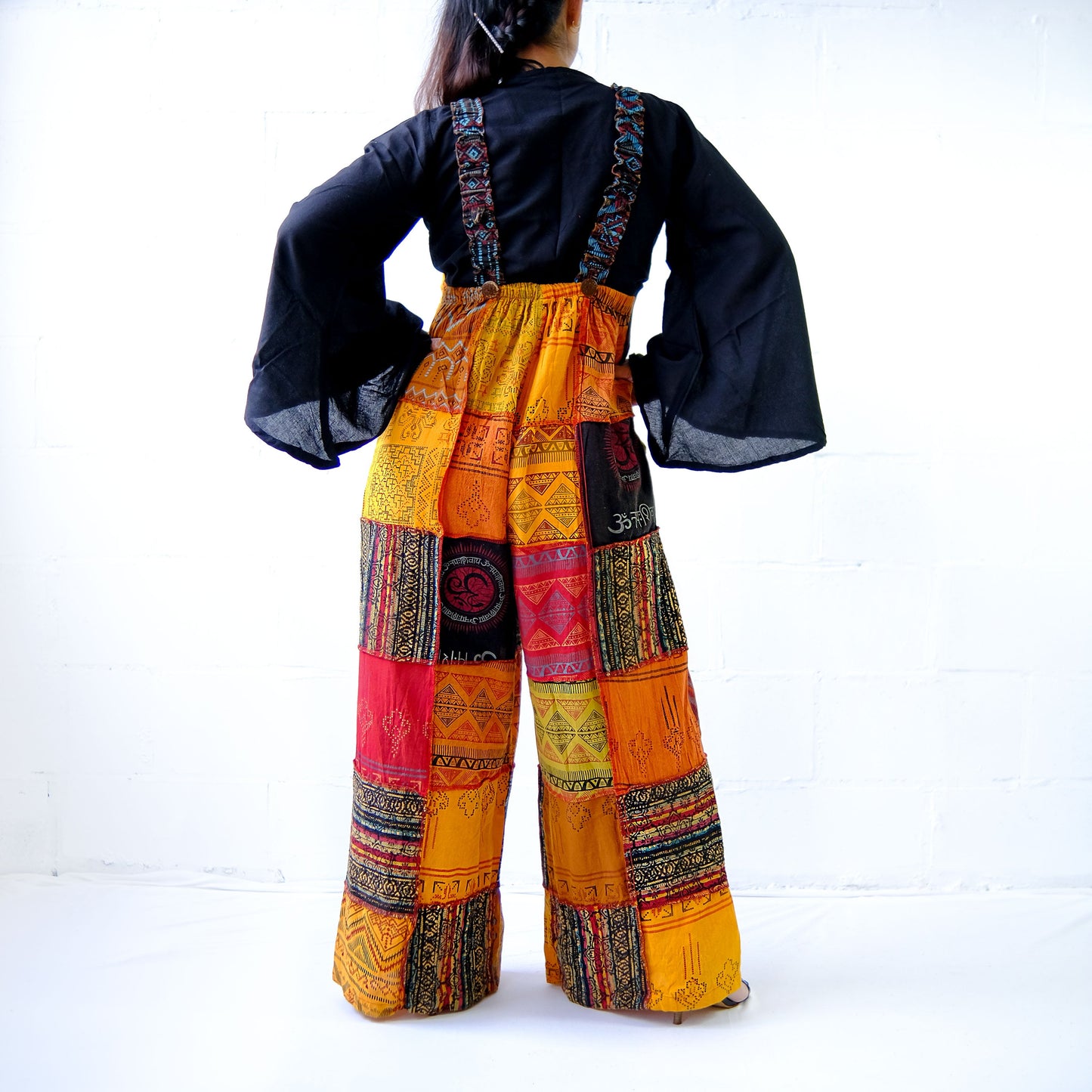 Patchwork Multicolor Bohemian Wide Leg Jumpsuit