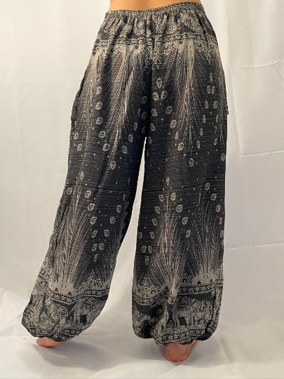 Handwoven Elephant Print Cotton Harem Pants (Pack of 5)