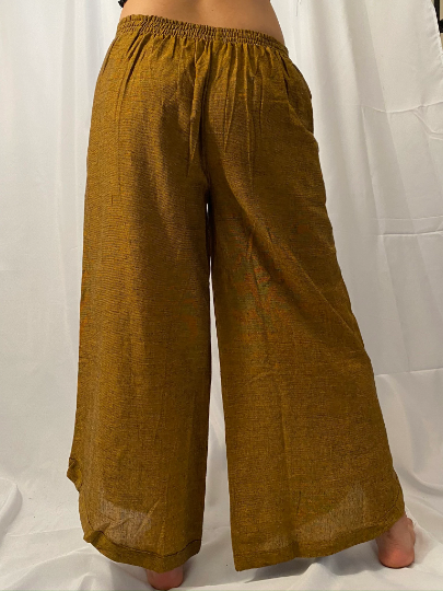 Cotton Double Layer Wide Leg Palazzo Pant