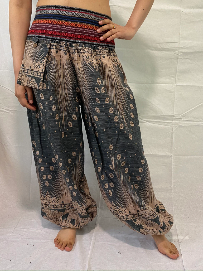 Handwoven Elephant Print Cotton Harem Pants (Pack of 5)